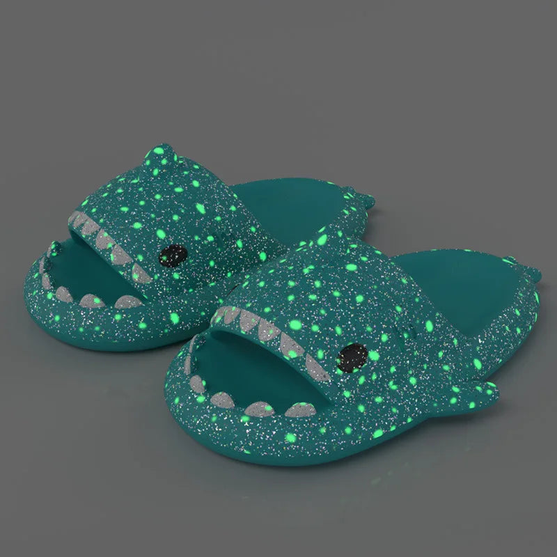 π¦ Halloween Pumpkin Glow Shark Slippers β Fun, non-slip