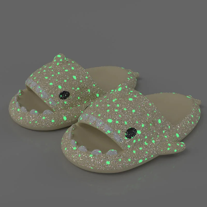 π¦ Halloween Pumpkin Glow Shark Slippers β Fun, non-slip