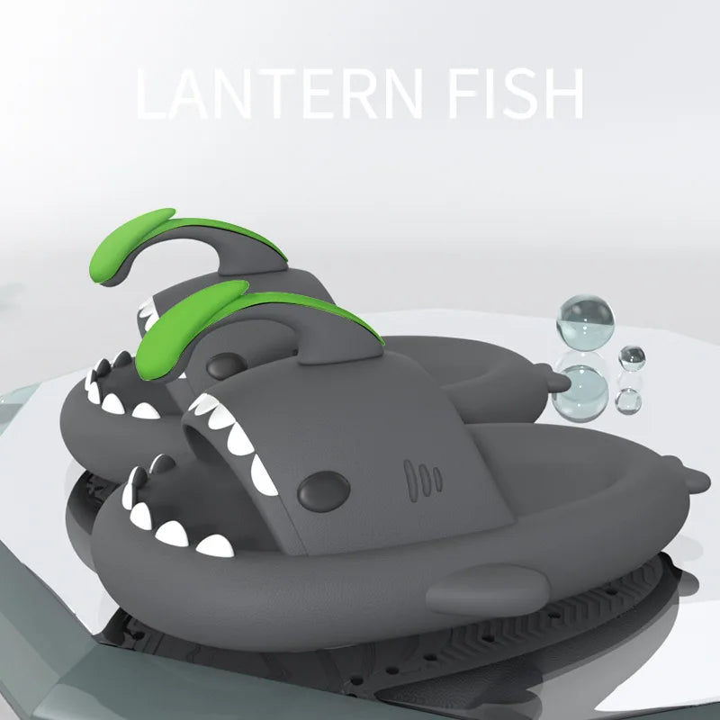 π¦ Halloween Pumpkin Glow Shark Slippers β Fun, non-slip