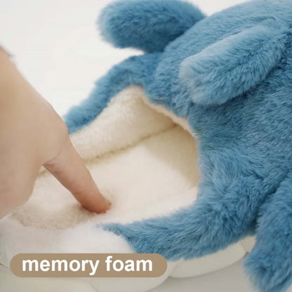 🦈 Soft Plush Sharky Slides – Cute whale shark fuzzy slippers for women & men.