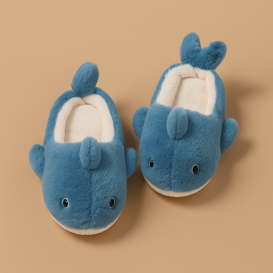🦈 Slippy Sharks™ Soft Plush Sharky Slides – Women’s & Men’s Whale Shark Fuzzy Slippers