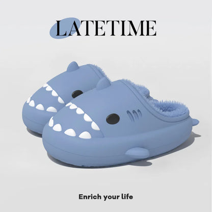 🦈 Comwarm Winter Shark Slippers – Fluffy, plush cotton slippers for men