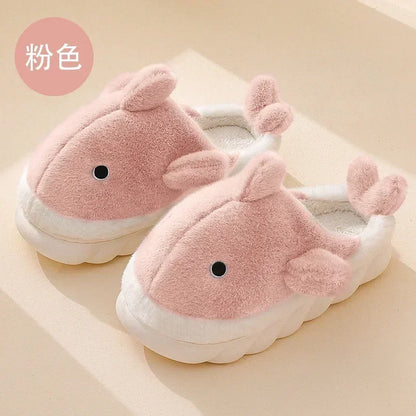 🦈 Fuzzy Shark House Slippers – Funny, plush winter slippers for women & men.