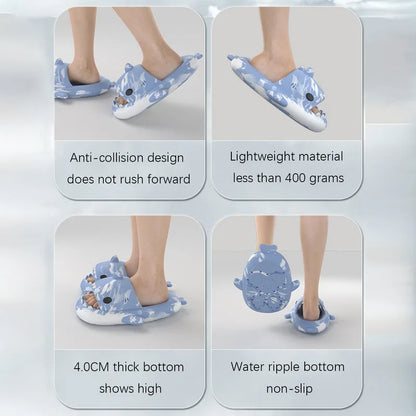🦈 Comwarm Lovely Shark Slippers – Fashionable thick-soled slippers for women & men.