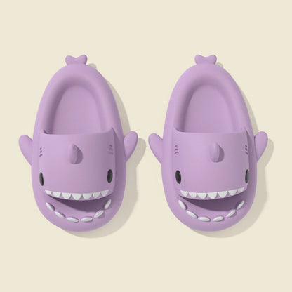 🦈 2025 Summer EVA Shark Slippers – Cute gradient, thick-soled flip-flops for women, men & kids.