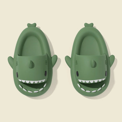 🦈 2025 Summer EVA Shark Slippers – Cute gradient, thick-soled flip-flops for women, men & kids.