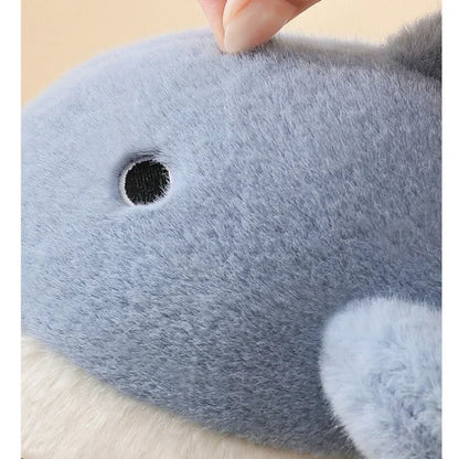🦈 Fuzzy Shark House Slippers – Funny, plush winter slippers for women & men.