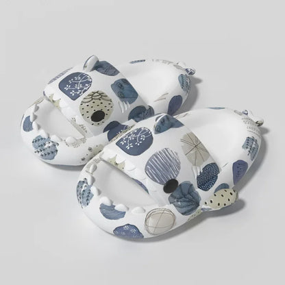 🦈 Shark Cloud Slides – Heart-love platform slippers for women & men