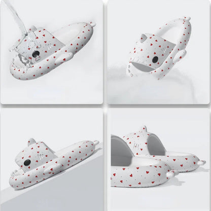 🦈 Shark Cloud Slides – Heart-love platform slippers for women & men