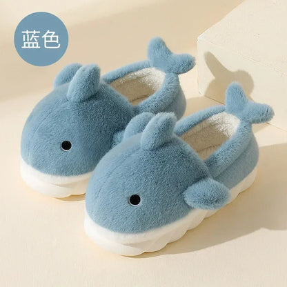 🦈 Fuzzy Shark House Slippers – Funny, plush winter slippers for women & men.