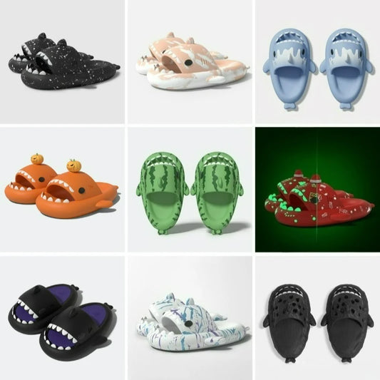 🦈 Luminous Christmas Shark Slippers – Fun non-slip EVA sandals for men & women