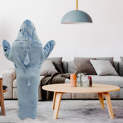 🦈 Shark Blanket Hoodie – Soft flannel wearable blanket for adults.