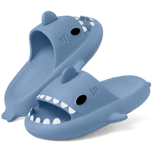 🦈 Shark Cloud Slippers – Cute shark slides for women, men, boys & girls.