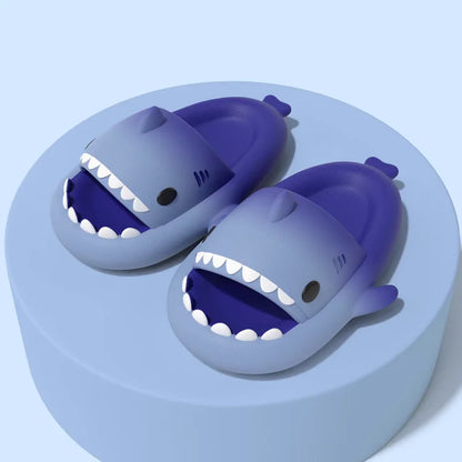 🦈 2025 Summer EVA Shark Slippers – Cute gradient, thick-soled flip-flops for women, men & kids.