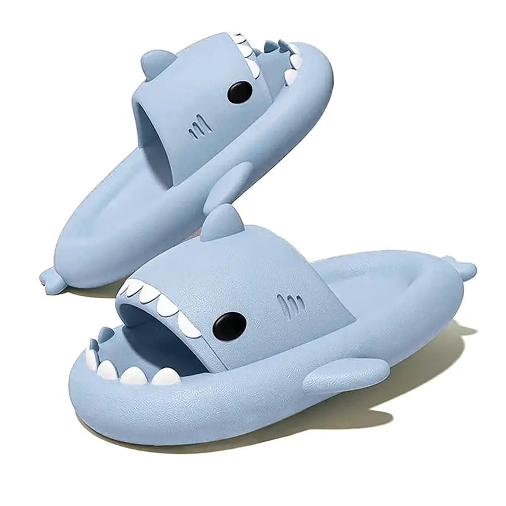 🦈 Shark Cloud Slippers – Cute shark slides for women, men, boys & girls.