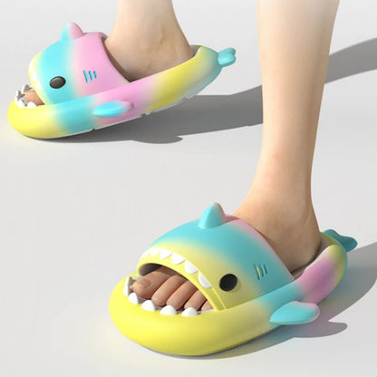 🦈 Summer Shark Slippers – Funny anti-skid slides for women & men