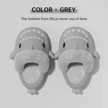 🦈 Men & Women Shark Slippers – Detachable, waterproof EVA slippers with warm plush cotton.