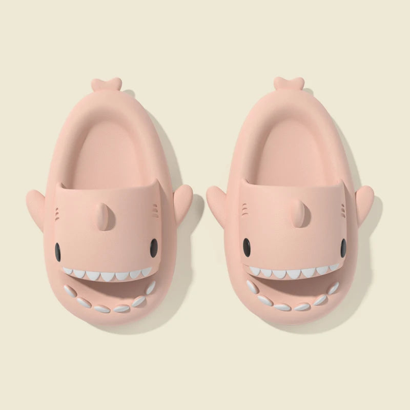🦈 2025 Summer EVA Shark Slippers – Cute gradient, thick-soled flip-flops for women, men & kids.