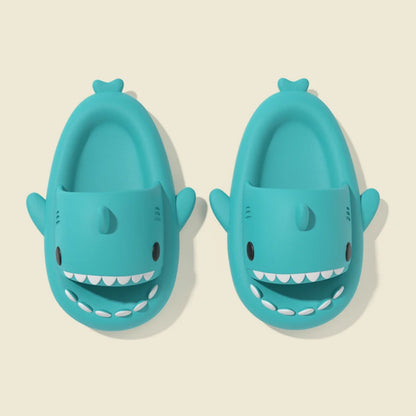 🦈 2025 Summer EVA Shark Slippers – Cute gradient, thick-soled flip-flops for women, men & kids.