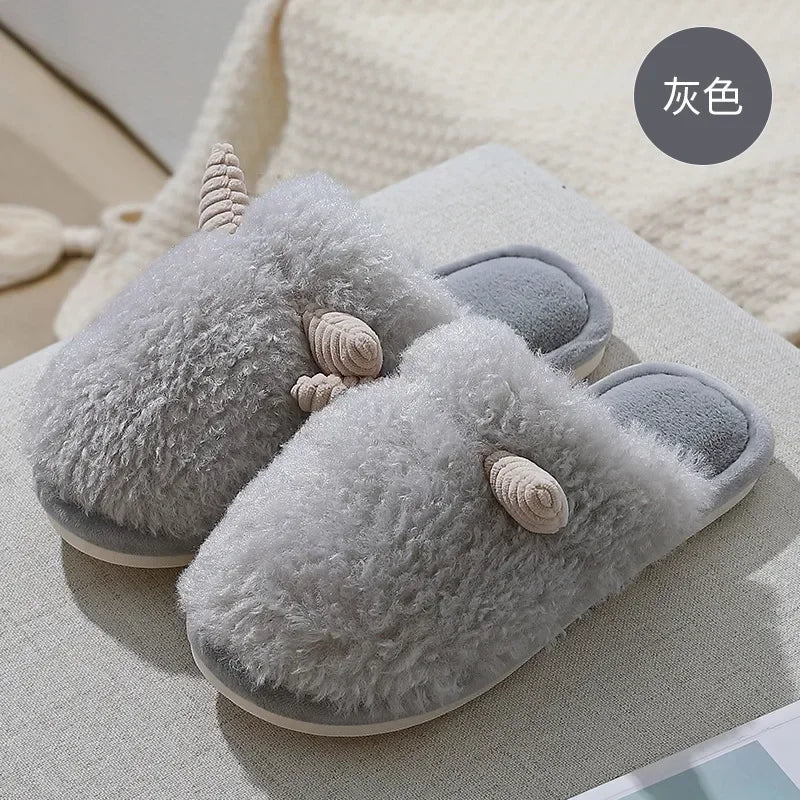🦈 Fuzzy Shark House Slippers – Funny, plush winter slippers for women & men.