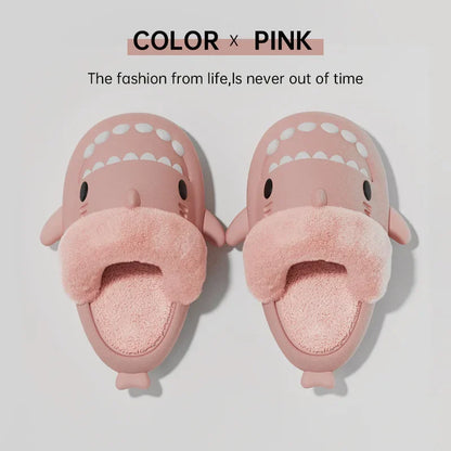 🦈 Men & Women Shark Slippers – Detachable, waterproof EVA slippers with warm plush cotton.